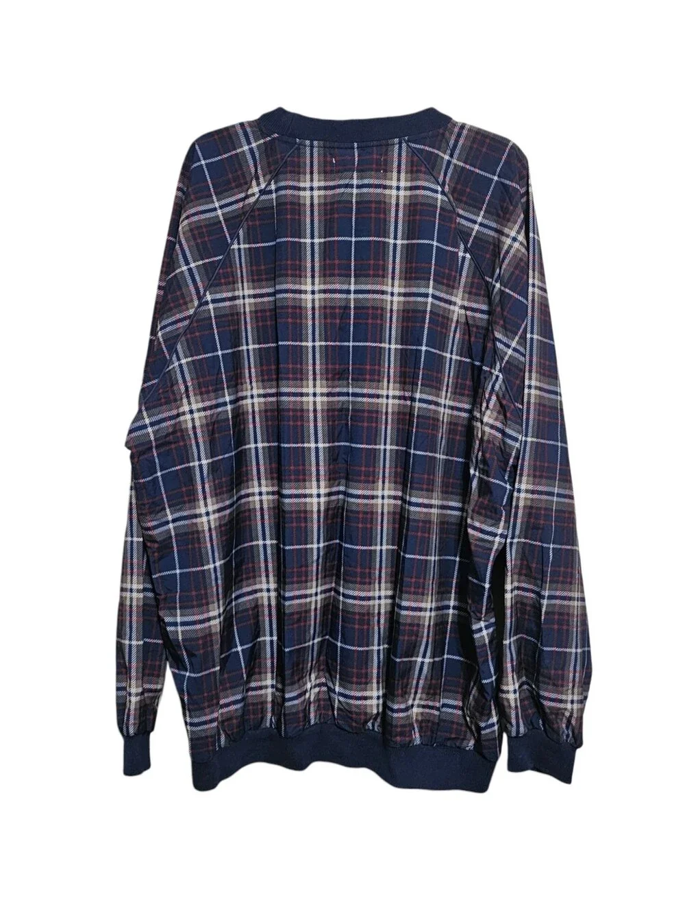 VTG IZOD Men's XL Plaid Nylon Golf Windbreaker Pullover Jacket w/Pockets ROC